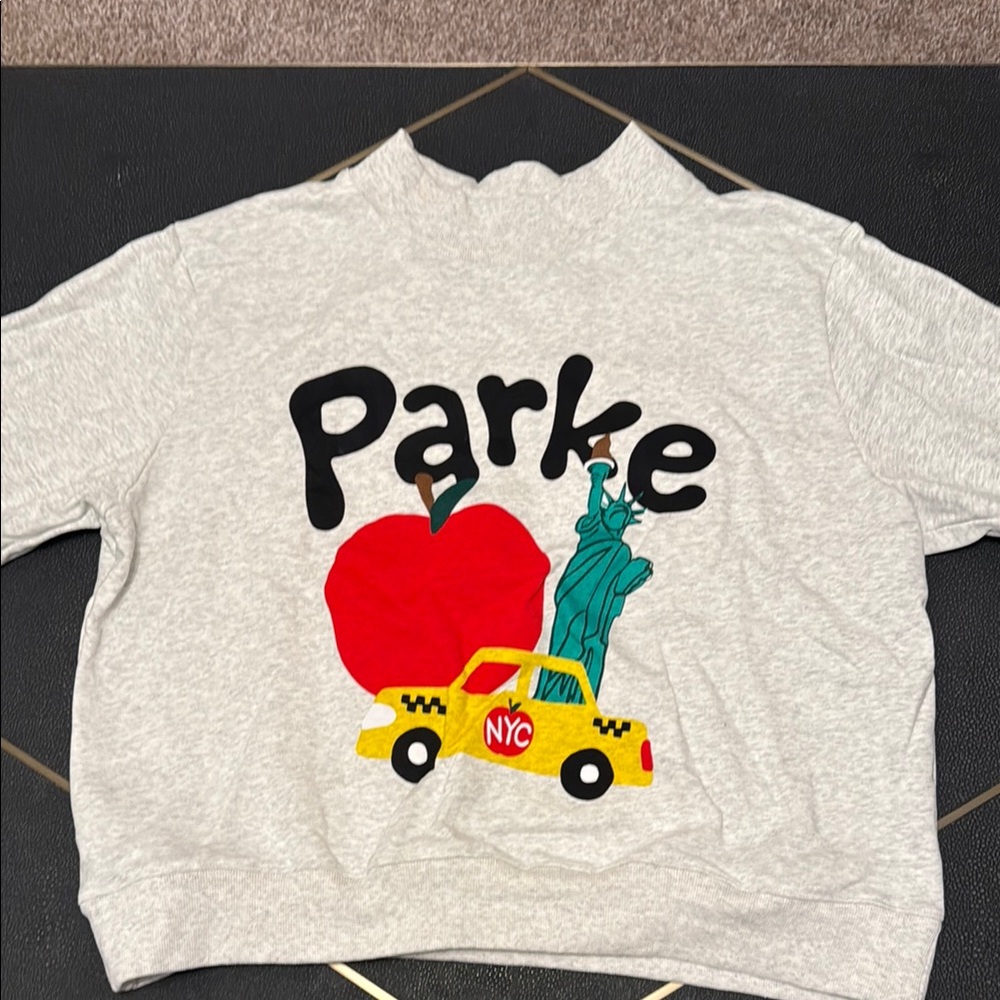 Gray and Red Graphic Sweatshirt